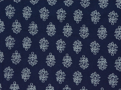 Royal Blue Floral Pure Cotton Fabric