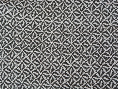 Gray Geometric Light Thread Embroidered Premium Georgette Fabric