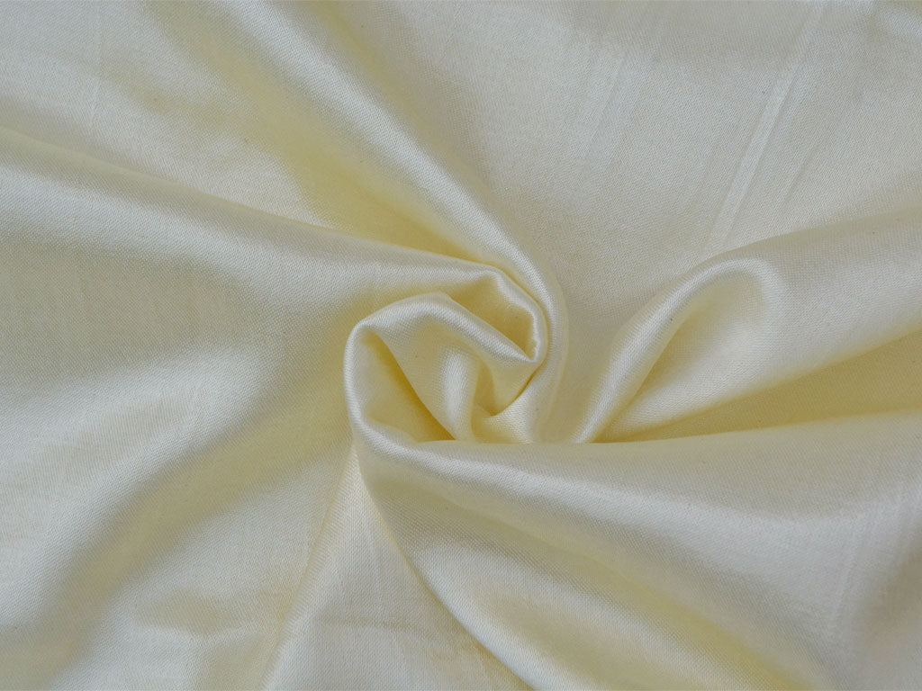 Off White Plain Pure Viscose Gaji Silk Fabric