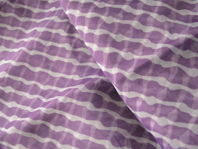 Lavender Srtips Digital Printed Liquid Organza Fabric