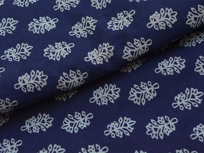 Royal Blue Floral Pure Cotton Fabric