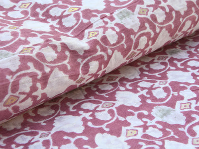 Purple Ajrak Printed Pure Mul Mul Cotton Fabrics