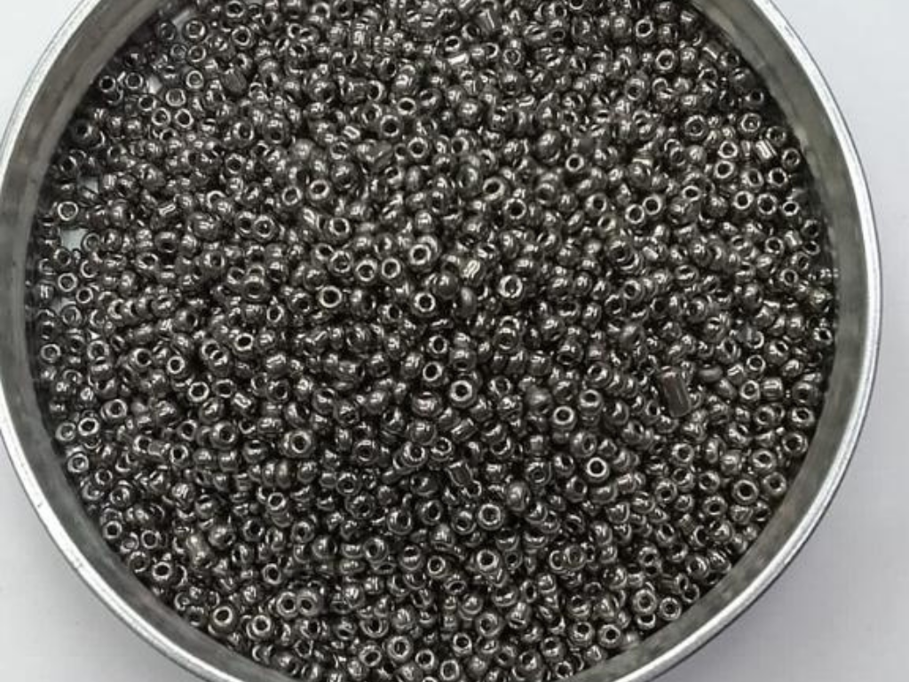 Metallic Silver Round Rocaille Glass Seed Beads- 2 mm (Wholesale)