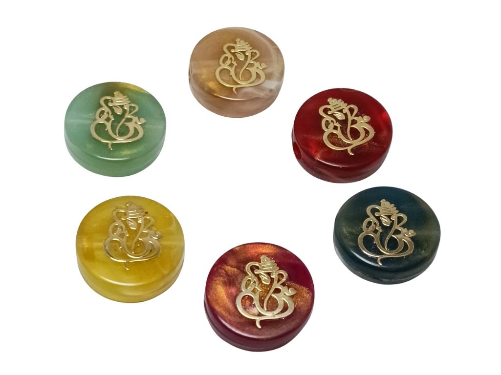 Assorted Circular Resign Ganpati Charms
