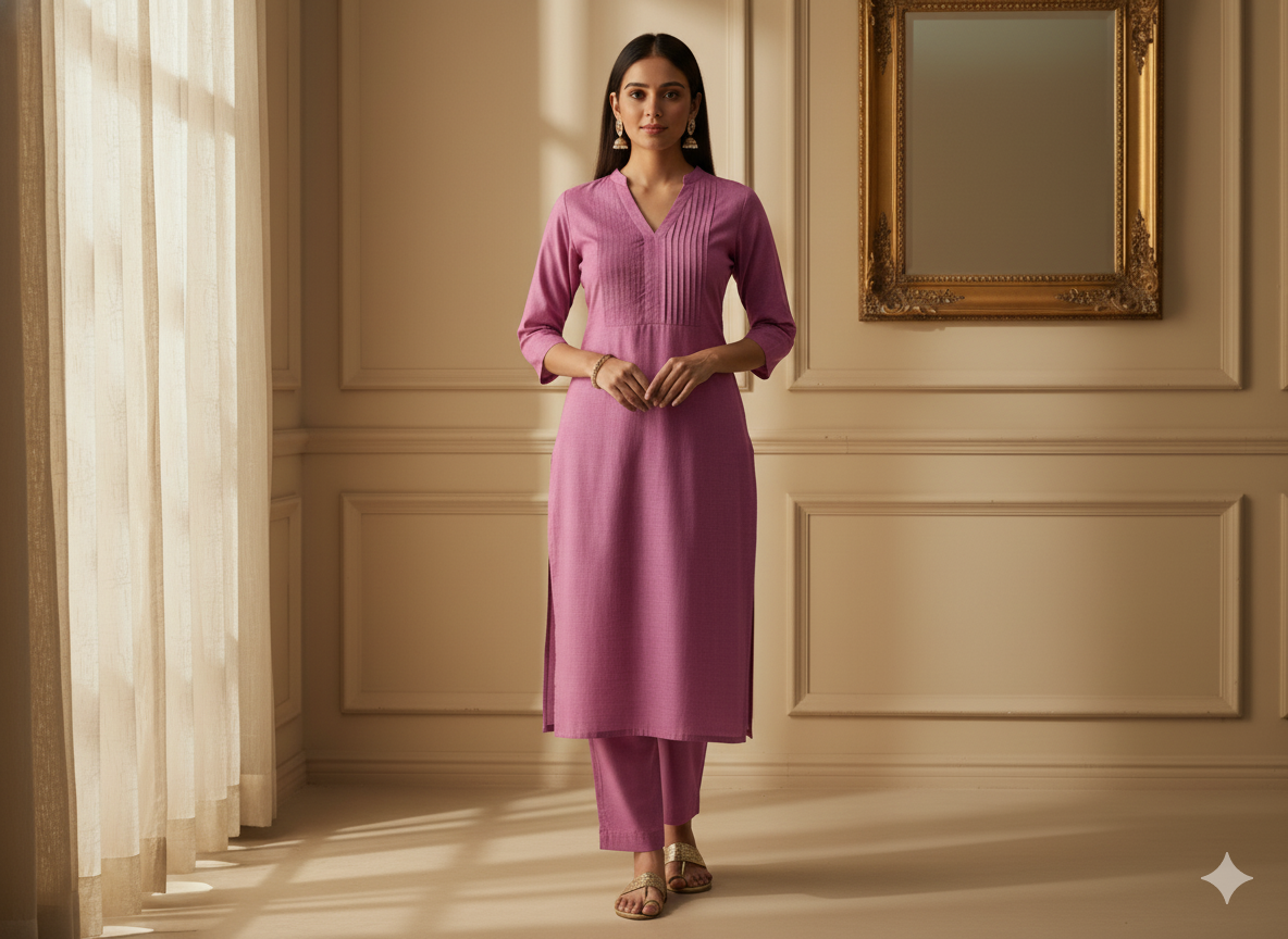 मैजेंटा गुलाबी सादा ग्लेज्ड कॉटन कपड़ा (थोक)