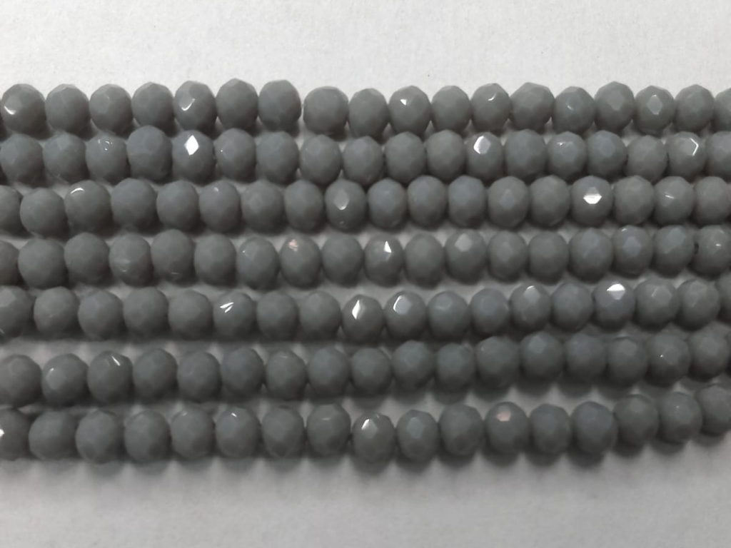 Grey Tyre Crystal Glass Beads (Wholesale