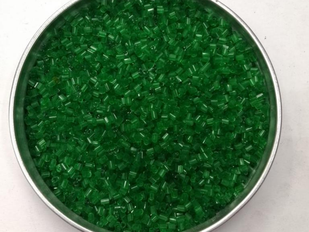 Green Transparent 2 Cut Glass Seed Beads- 2 mm