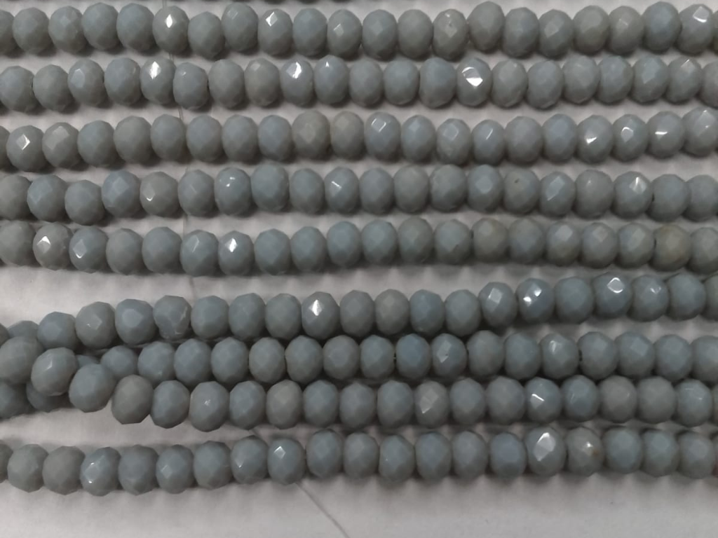 Light Grey Tyre Crystal Glass Beads (Wholesale