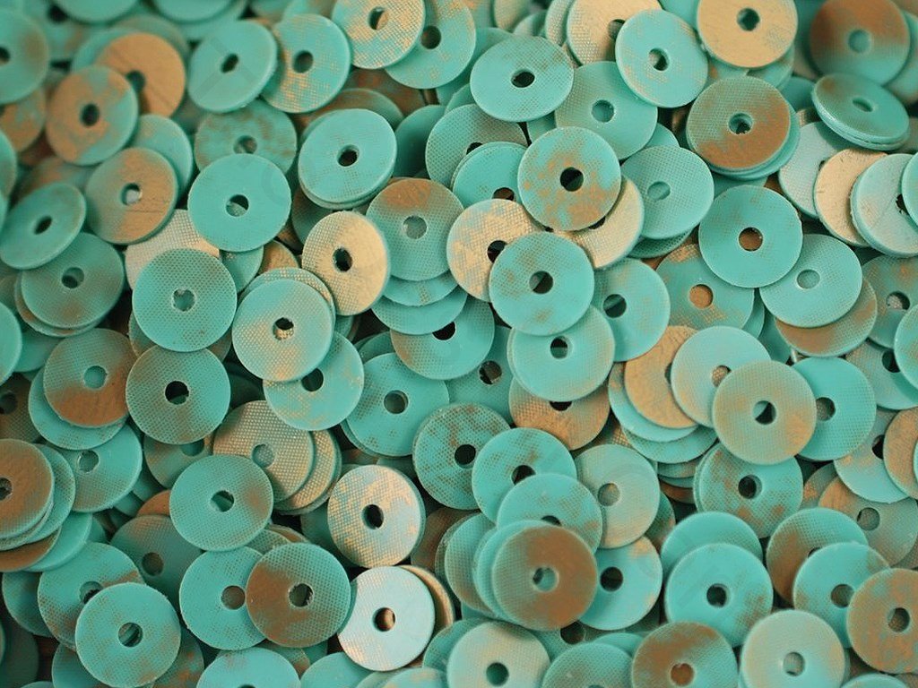 Turquoise 1 Hole Circular Plastic Sequins (1809416781858)