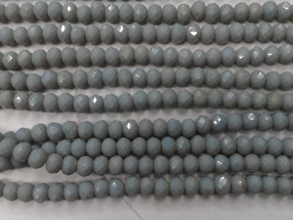 Light Grey Tyre Crystal Glass Beads