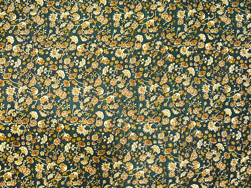 Deep Green Floral Digitally Printed Butter Crepe Fabric