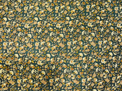 Deep Green Floral Digitally Printed Butter Crepe Fabric