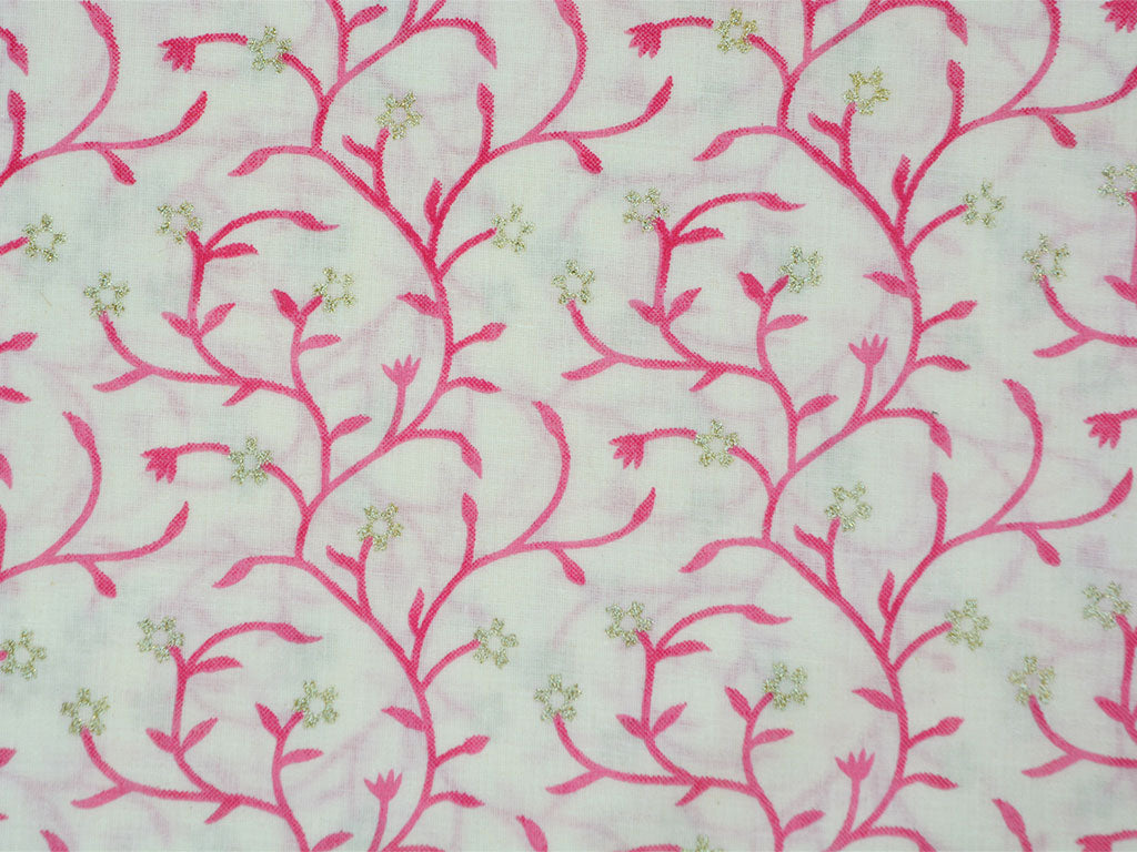 सफ़ेद पुष्प शुद्ध मुल मुल सूती कपड़े