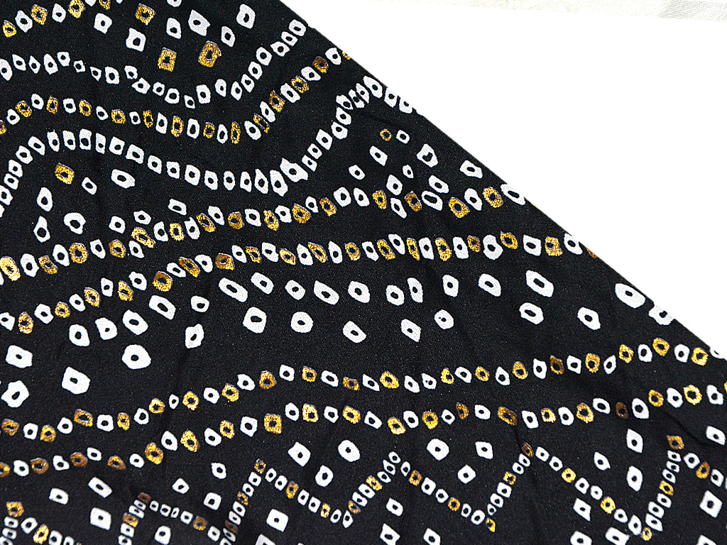 Black Traditional Bandhani Printed Pure Cotton Fabric