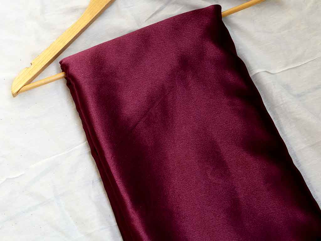 Jam Purple Plain Moss Satin Fabric