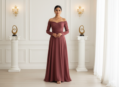 कार्डिनल रेड प्लेन 60 ग्राम जॉर्जेट फ़ैब्रिक