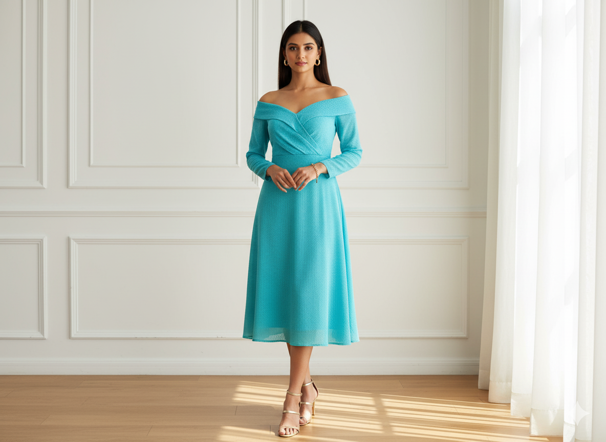 हल्का सेलाडॉन नीला सादा 60 ग्राम जॉर्जेट कपड़ा