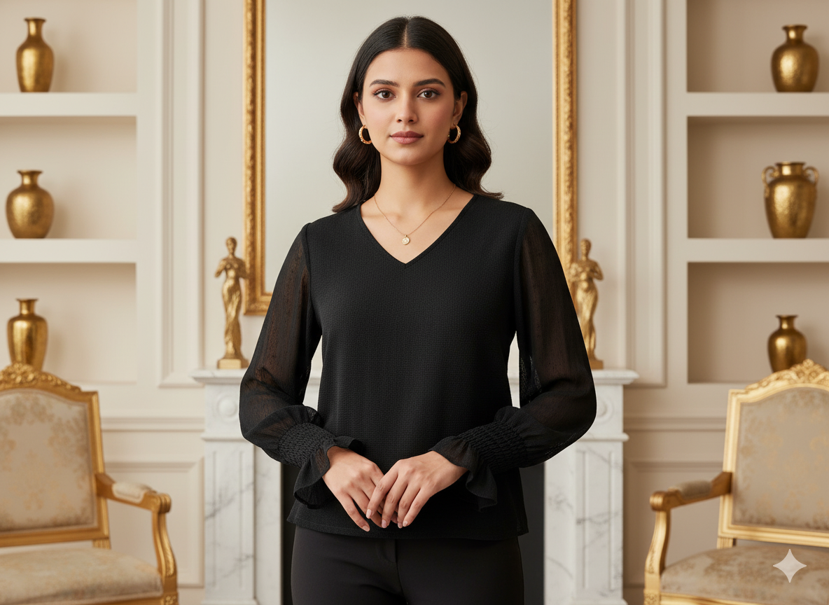 काला सादा जॉर्जेट कपड़ा