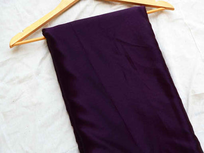 Eggplant Purple Plain Moss Satin Fabric