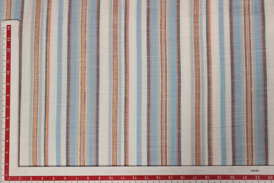 Multicolor Stripes Yarn Dyed Rayon Slub Viscose Fabric