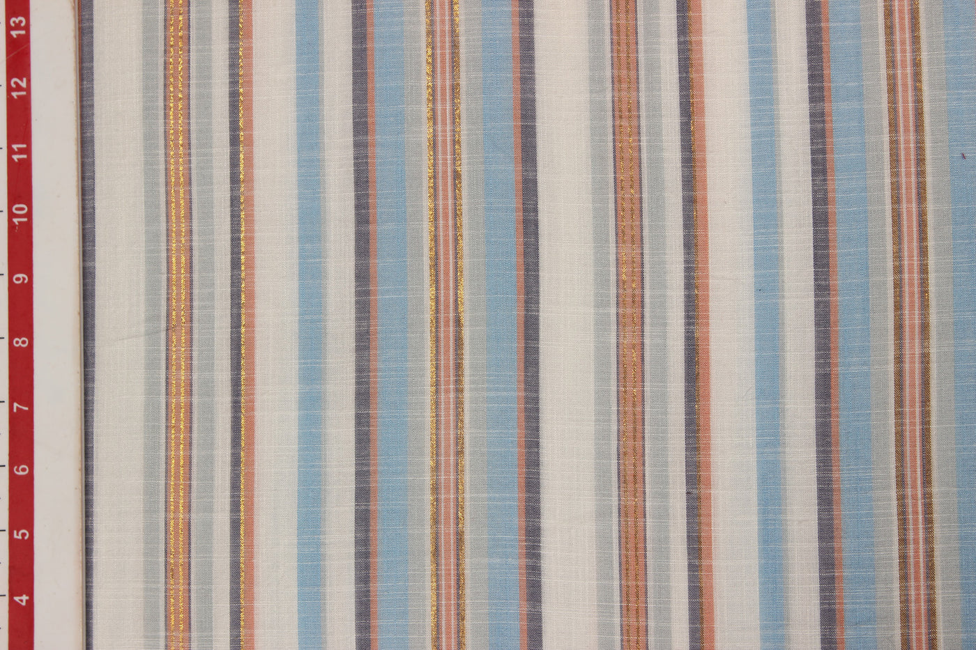 Multicolor Stripes Yarn Dyed Rayon Slub Viscose Fabric