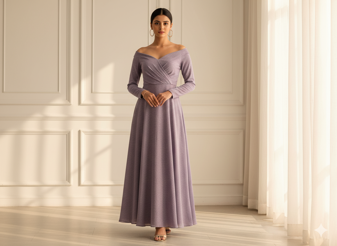 लैवेंडर प्लेन 60 ग्राम जॉर्जेट फ़ैब्रिक