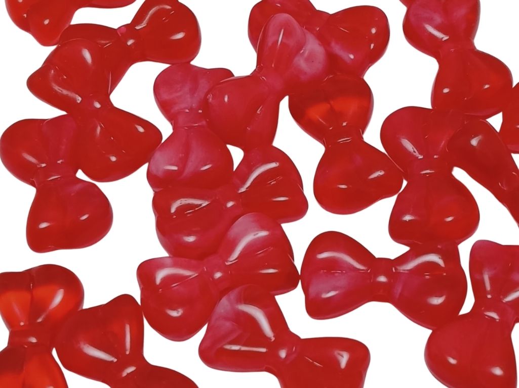 Candy Red Bow Shaped Resin Beads