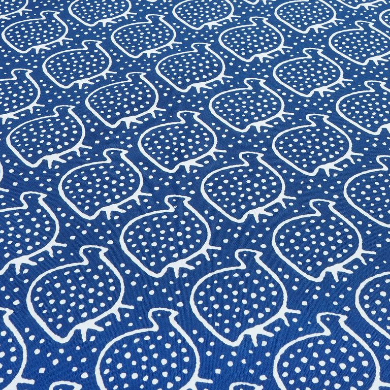 Navy Blue Quirky Printed Cotton Rayon Fabric