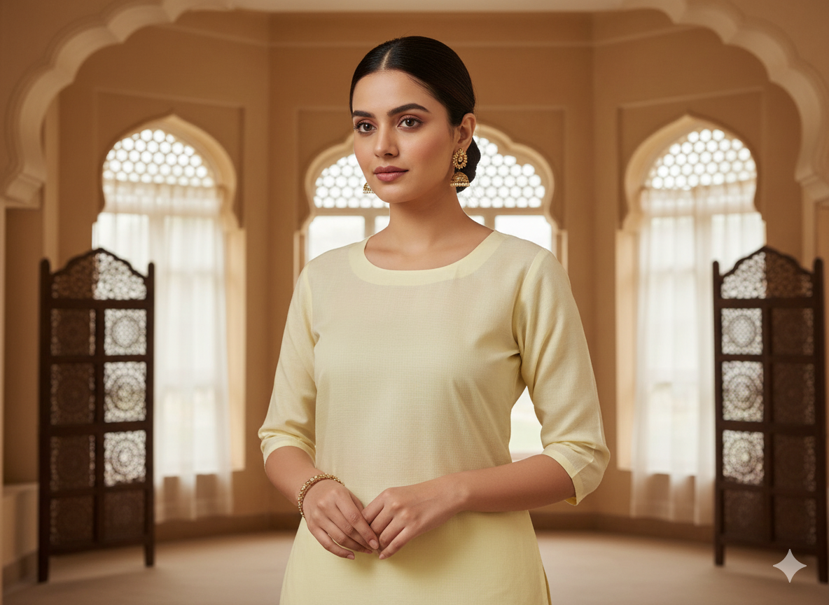 Cream Plain 100% Pure Mul Mul Cotton