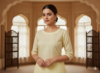 Cream Plain 100% Pure Mul Mul Cotton