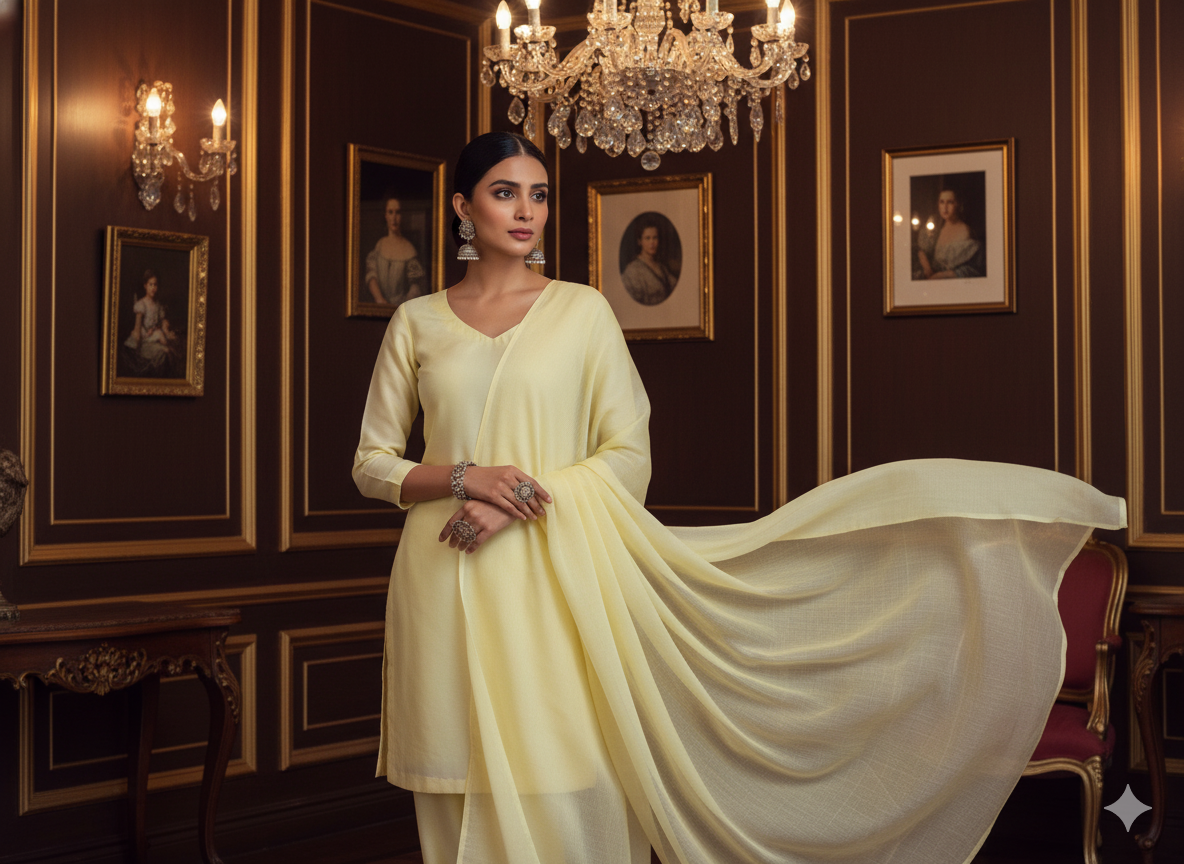 Cream Plain 100% Pure Mul Mul Cotton