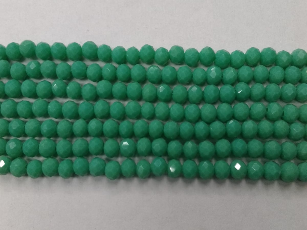 Green Opaque Tyre Crystal Glass Beads