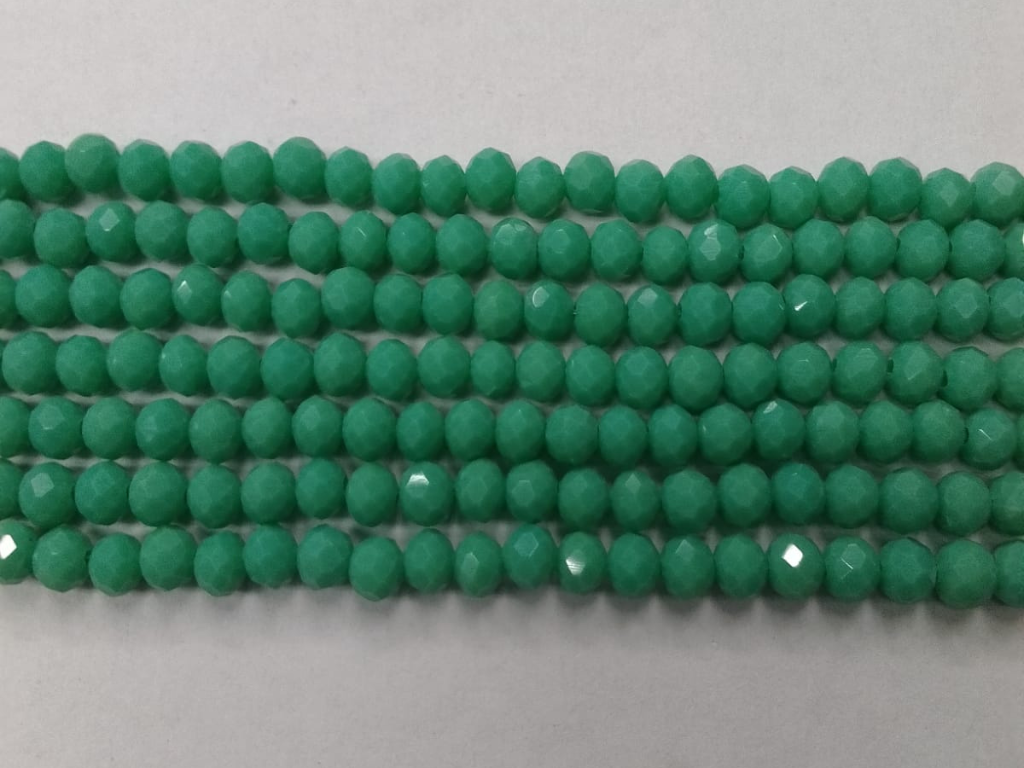 Green Tyre Crystal Glass Beads