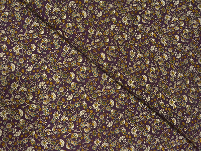 Maroon Floral Digitally Printed Butter Crepe Fabric