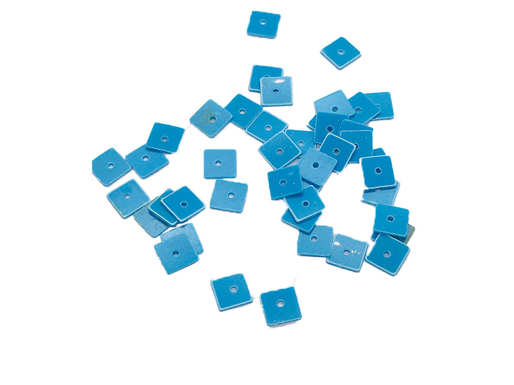 Blue Square 1 Hole Plastic Sequins