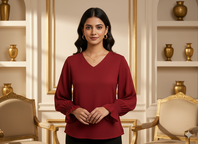 चेरी लाल सादा 60 ग्राम जॉर्जेट कपड़ा