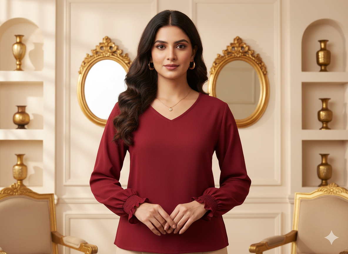 लाल सादा 60 ग्राम जॉर्जेट कपड़ा