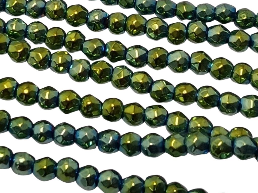 Sea Blue  Spherical Haemetite Metal Beads