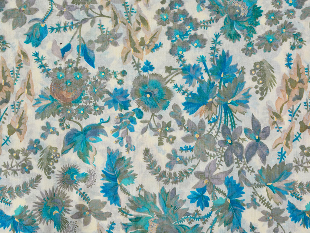 White Pure Mul Mul Kalamkari Cotton Fabric