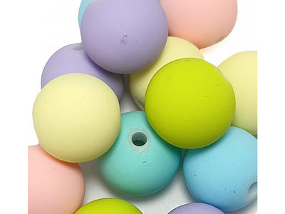 Frosted Multicolor Spherical Acrylic Beads With Centre Hole