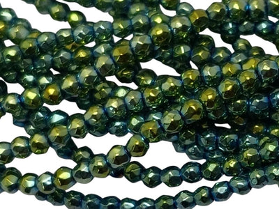 Sea Blue  Spherical Haemetite Metal Beads