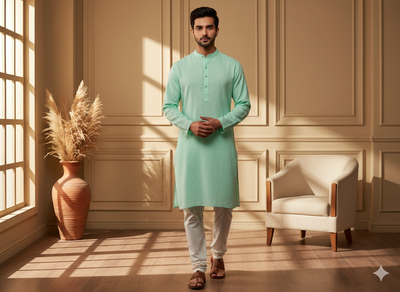Mint Green Plain 100% Pure Mul Mul Cotton