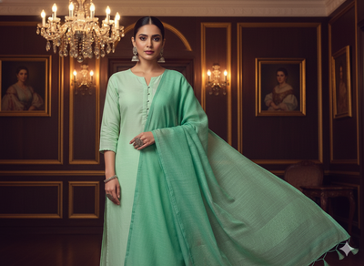 Mint Green Plain 100% Pure Mul Mul Cotton