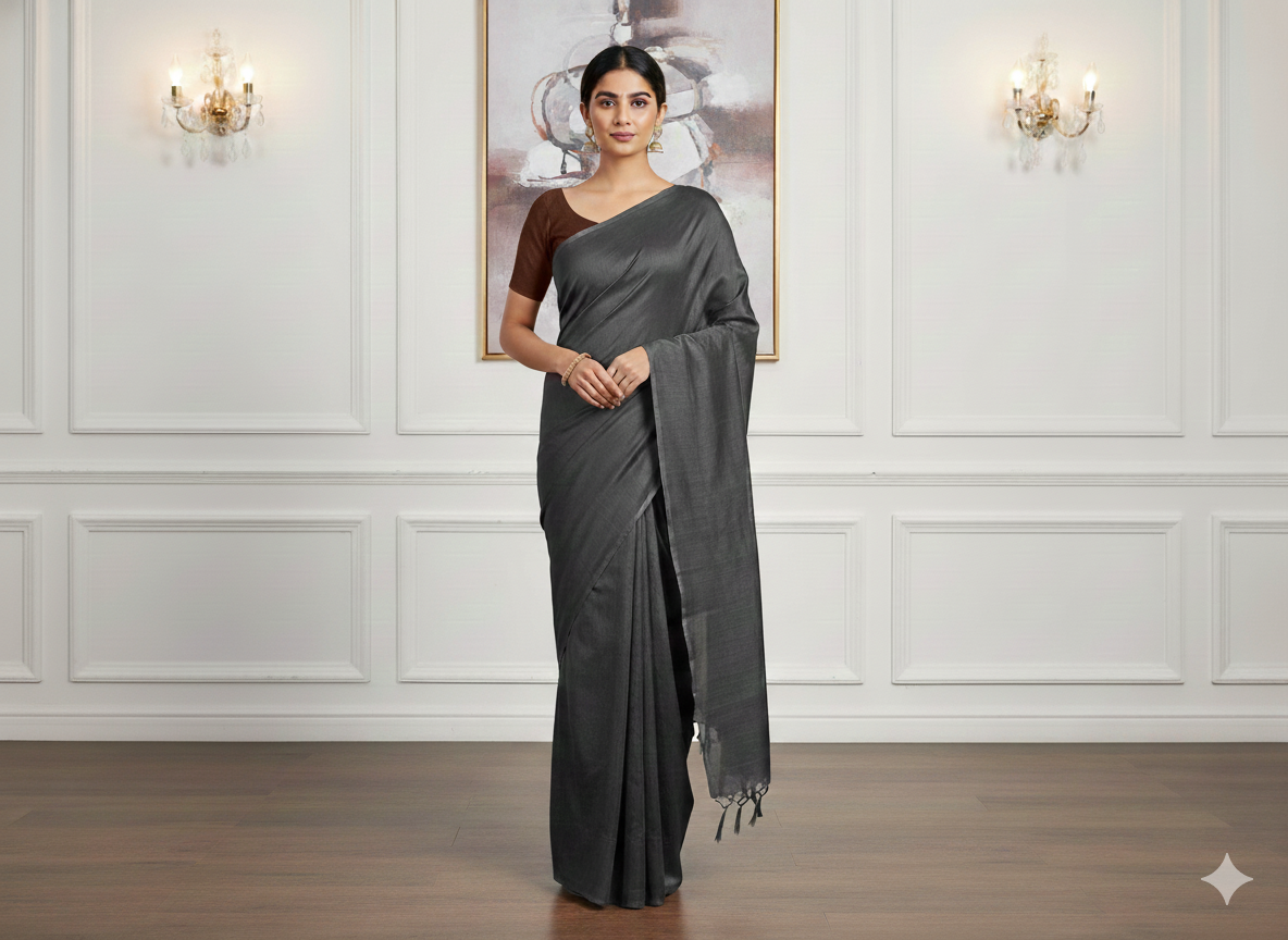 Silver Plain Bangalore Raw Silk Fabric  (Wholesale)