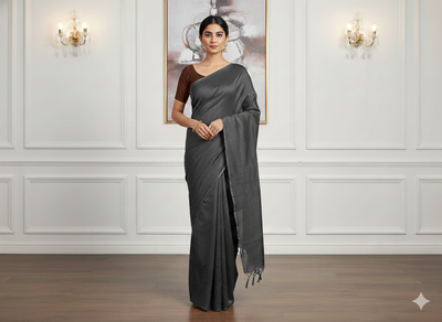 Silver Plain Bangalore Raw Silk Fabric  (Wholesale)