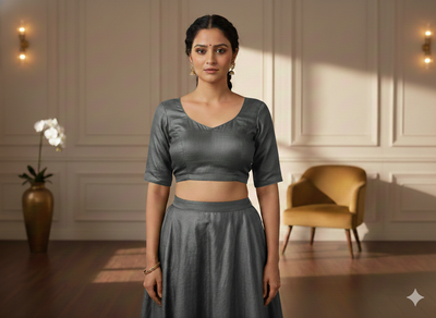 Silver Plain Bangalore Raw Silk Fabric  (Wholesale)