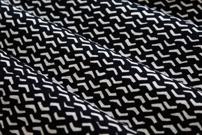 Black And White Abstract Printed Pure Cotton Fabric