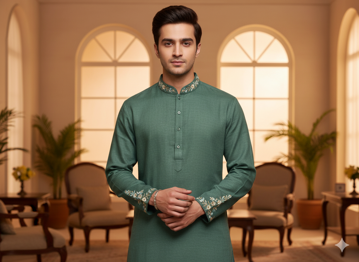 पन्ना हरा शुद्ध लिनन कपड़ा - 60 ली