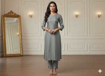 Silver Plain Bangalore Raw Silk Fabric  (Wholesale)