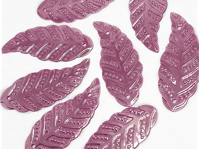 Baby Pink Color Leaf Shape One Hole Plastic Sequins